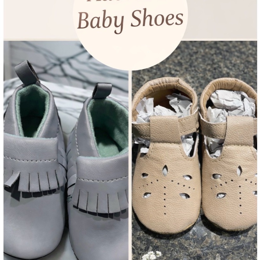 Baby Shoes Bundle Size 3-6 Months Gray Moccasins Beige Sandals